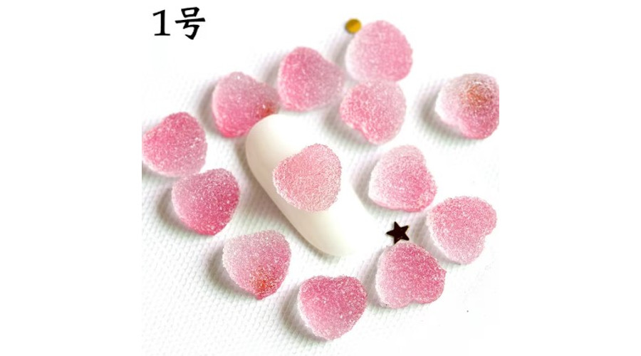 Image of 3D DIY körömdíszítő formák Nail Charm 5db - szív Love Valentin #1 pink