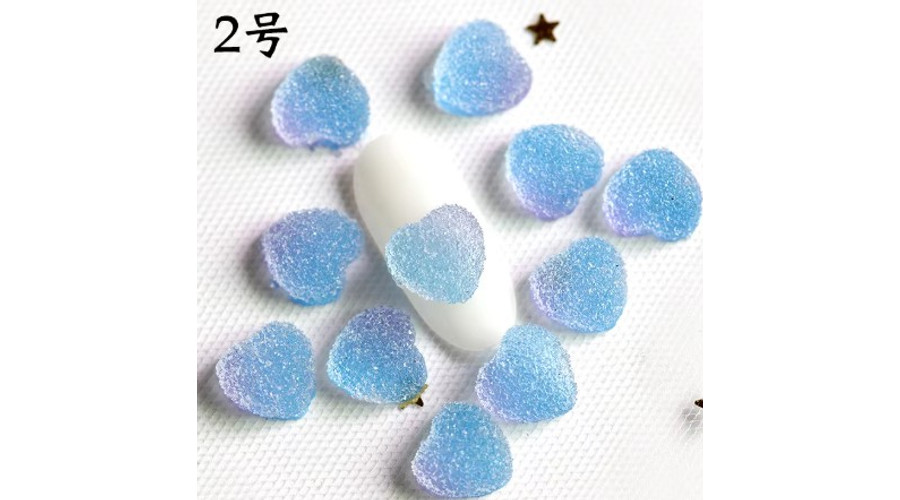 Image of 3D DIY körömdíszítő formák Nail Charm 5db - szív Love Valentin #1 kék