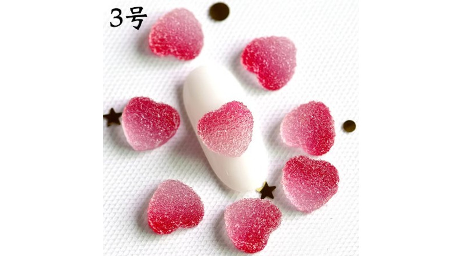 Image of 3D DIY körömdíszítő formák Nail Charm 5db - szív Love Valentin #1 piros