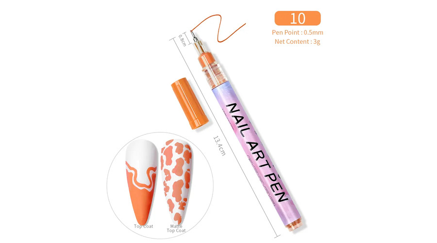 Image of Akril toll nail art pen - #10 narancs