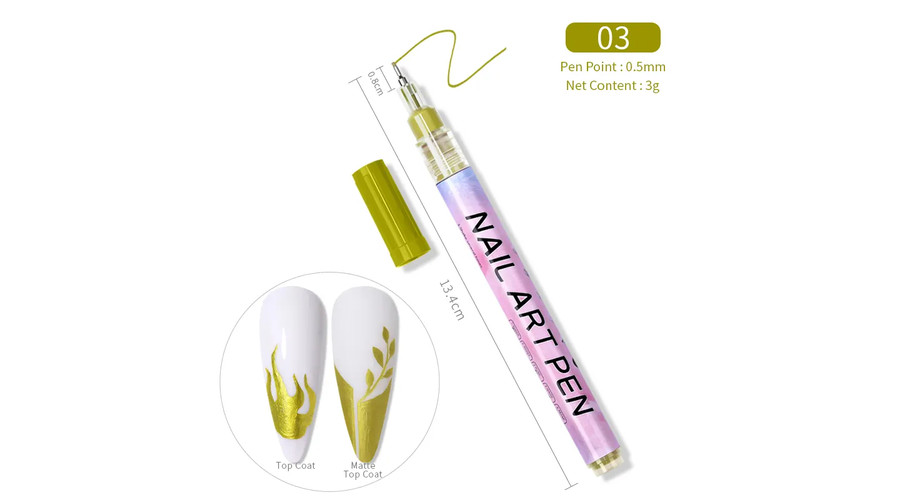 Image of Akril toll nail art pen - #3 arany