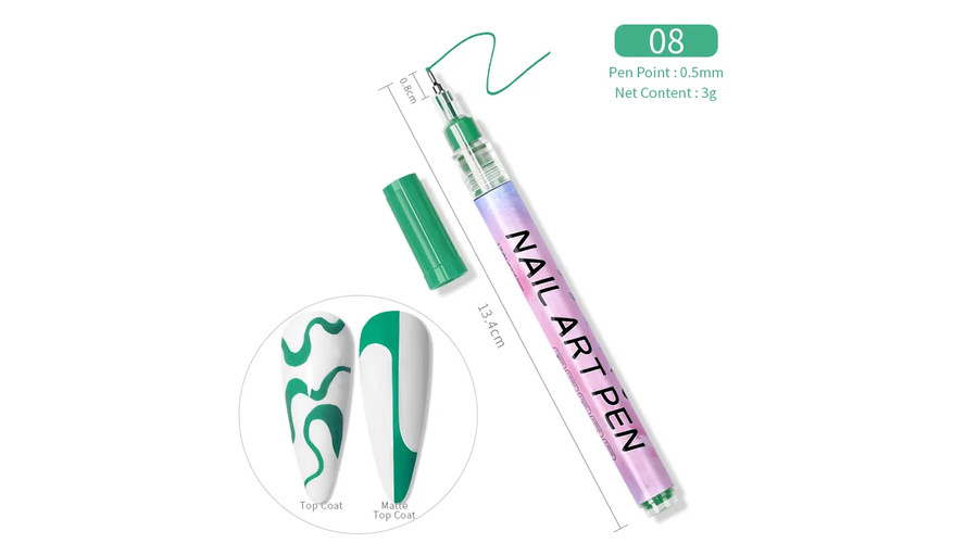 Image of Akril toll nail art pen - #8 zöld