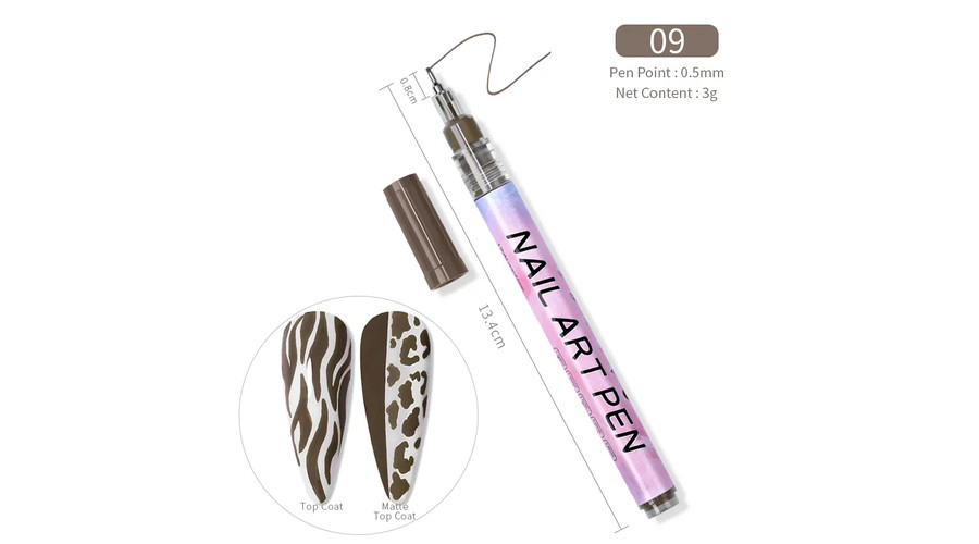 Image of Akril toll nail art pen - #9 barna