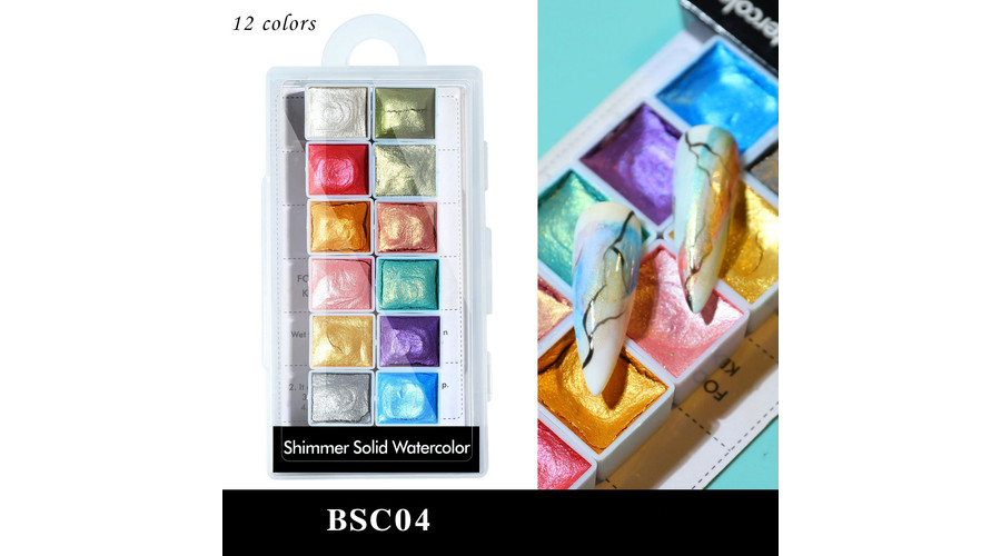 Image of Akvarell festék 12db gyöngyház aquarell #04 Galaxy