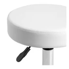 Kép 2/4 - Kozmetikai pedikűrös fodrász szék fehér kerek állítható magasság AM-310v