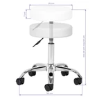 Kép 3/4 - Kozmetikai pedikűrös fodrász szék fehér kerek állítható magasság AM-310v