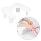 Kép 1/3 - Manikűr kéztámasz lábakkal, fehér nagyméretű karfás