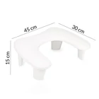 Kép 3/3 - Manikűr kéztámasz lábakkal, fehér nagyméretű karfás