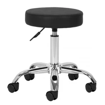 Kozmetikai pedikűrös fodrász szék fekete kerek állítható magasság AM-310v