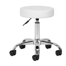 Kozmetikai pedikűrös fodrász szék fehér kerek állítható magasság AM-310v