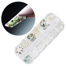 Körömdíszítő szett - kagylóhéj 12 rekeszes