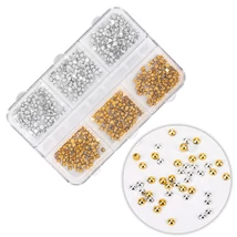 Körömdíszítő színes gyöngyök arany-ezüst