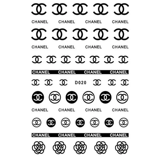 Körömmatrica - D020 Fashion black