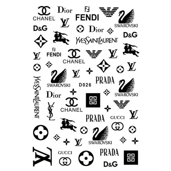 Körömmatrica - D026 Fashion black