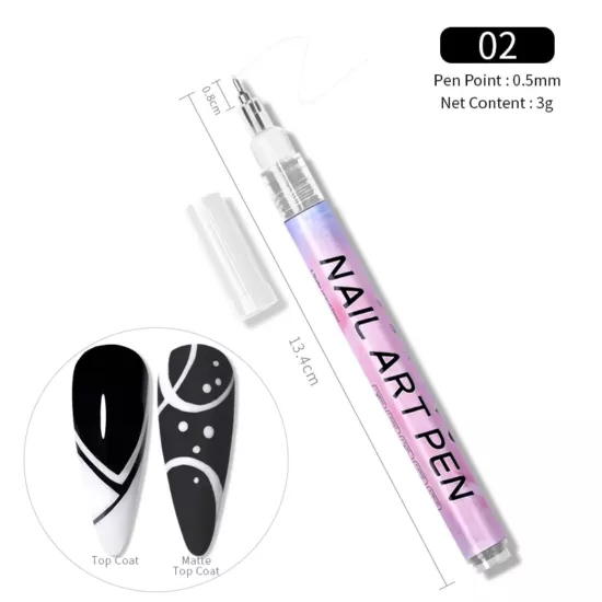 Akril toll nail art pen - #2 fehér