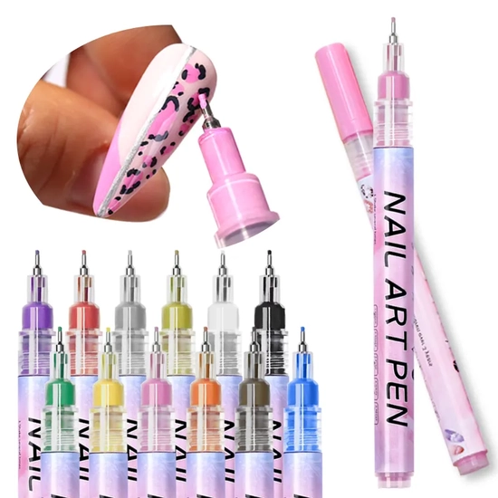 Akril toll nail art pen - #11 rózsaszín