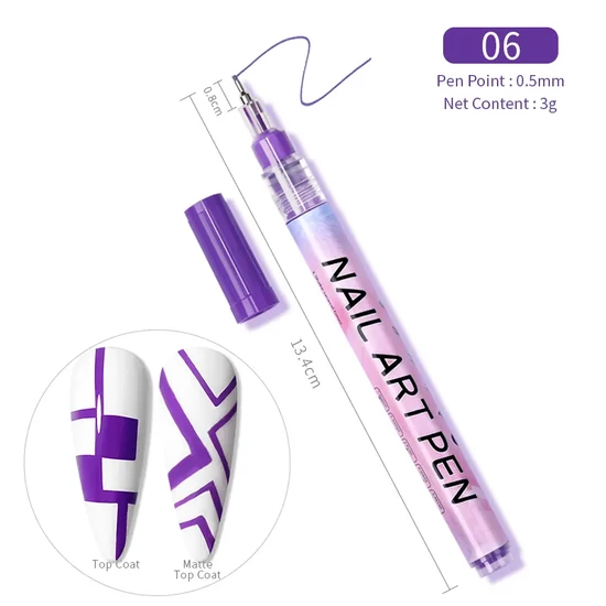 Akril toll nail art pen - #6 lila