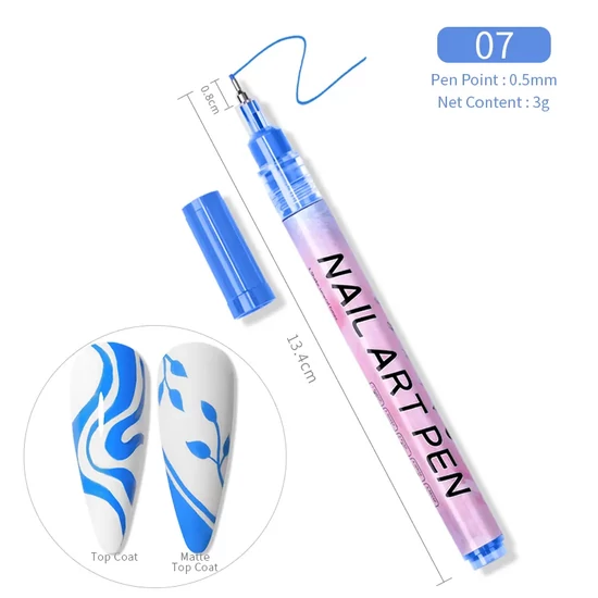 Akril toll nail art pen - #7 kék