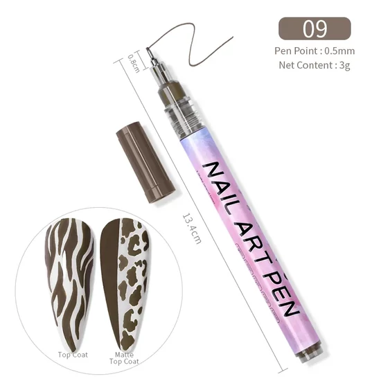 Akril toll nail art pen - #9 barna