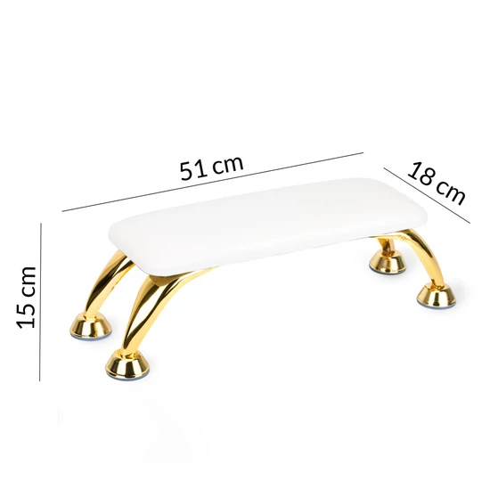 Manikűr kéztámasz arany lábakkal - fehér