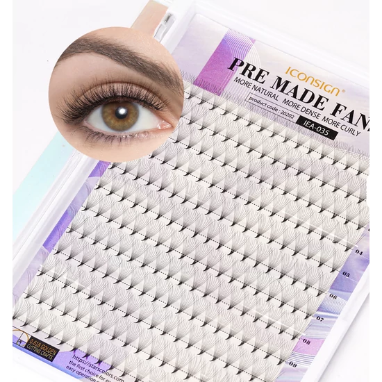 10D W Shape PreMade Fanolt Tincses műszempilla 12 sor, 0,07 D  - 10mm
