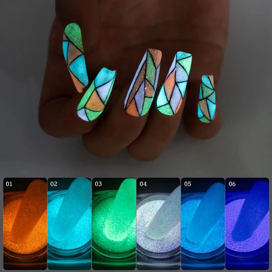 Glow in the Dark sötétben világító pigmentpor szett