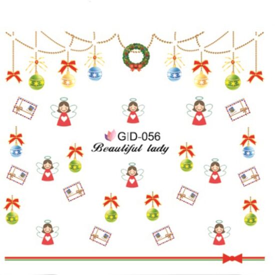 Körömmatrica GID-056 (Foszforeszkáló) Karácsony