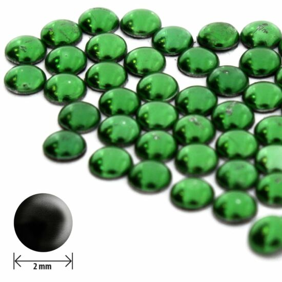 Szegecs 2mm zöld  kerek 50db Kód: 11