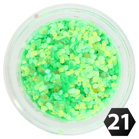 Hexagon glitter mini 1mm 21.