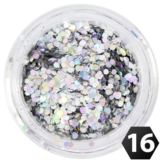 Hexagon glitter mini 1mm 16.