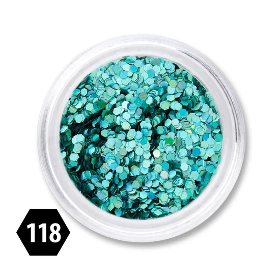 Hexagon glitter mini 1mm 118.