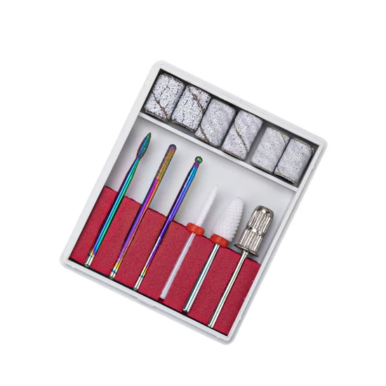 Manikür csiszoló fej szett készlet kerámia  és gyémánt SJ220